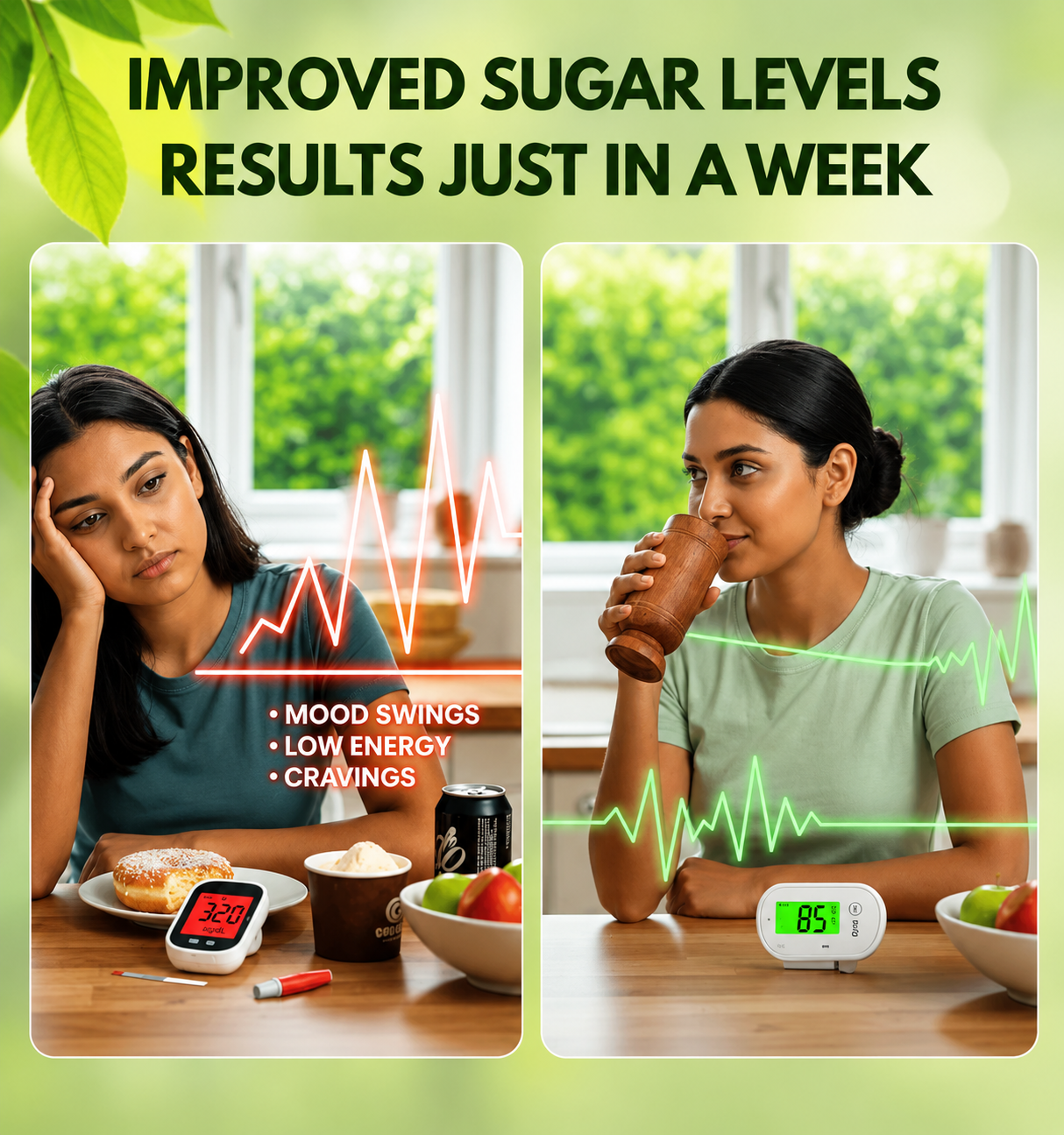 Vijaysar Wood Glass - Natural Sugar Balance and Ayurvedic Way